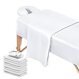 12 Pcs 4 Sets Premium Microfiber Massage Table Sheet Set, Include Massage Table Cover, Massage Fitted Sheet, Massage Face Rest Cover for Beauty Salon Spa Hair Salon, White