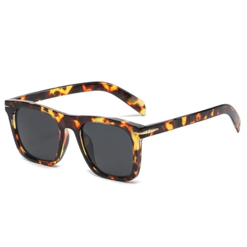 Lunettes de soleil rétro carrées aux finitions rivets de haute qualité pour femme