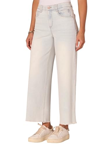 Ab Solution Skyrise Round Up Boyfriend Wide Leg Jeans with Fray Hem2