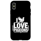 I Love Pigeons Homing Pigeon Racing バードウォッチャー スマホケース iPhone X/XS 用