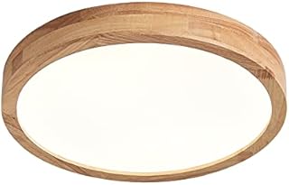 Schindora Wooden LED Ceiling Light,20W Warm White 3000K 1600 LM,Round Wood Ceiling Lights Ø30cm for Lounge Living Room Kitchen Dining Room Hallway Home Office Children's Room