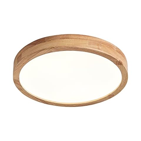 Schindora Lámpara de techo LED de madera regulable Cover