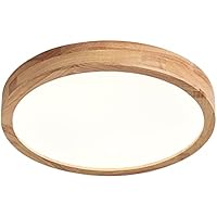 Schindora Lámpara de techo LED de madera, 20 W, color blanco neutro, 4500 K, 1600 lm, luces de techo redondas de madera Ø30 cm
