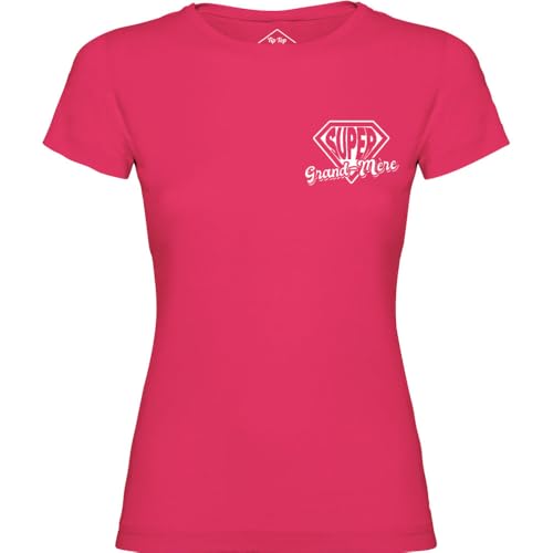T-Shirt Femme Super Grand-mère Rose en coton pour femme