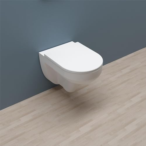 AICA Sans Bride WC Suspendu Avec Abattant Ultra Fin...