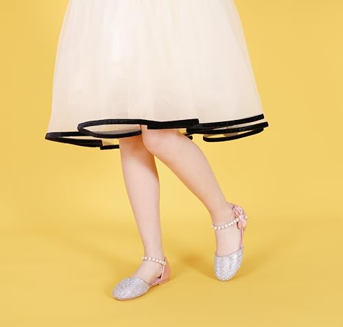 Little Girl's Adorable Sparkle Mary Jane Ballerina Flat Princess Flower Wedding Party Dress Shoes3