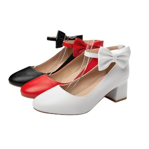 Chaussures talons moyens blanc satin FRCOLOR pour marcher sans douleur pendant le shopping