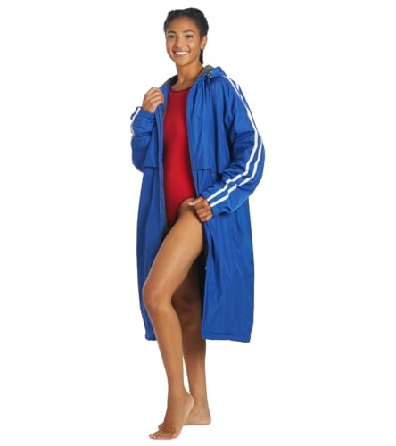 Image of Sporti Unisex Swim Parka with Comfort Plush Fleece Lining, Multi Pocket Zipper - Water Resistant Swim Coats for Women & Men