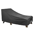 ULTCOVER Waterproof Patio Lounge Chair Cover Heavy Duty Outdoor Chaise Lounge Covers - 76L x 32W x 32H inch, Black