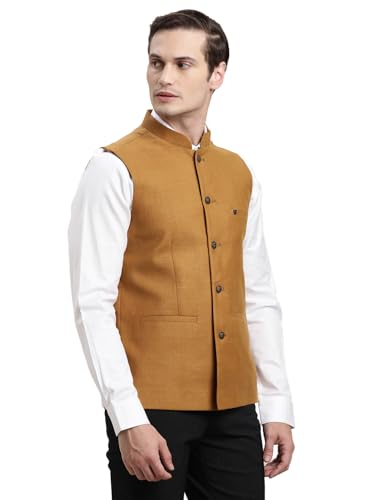 Image of Turtle Men Polycotton Solid Formal Nehru Jacket||Men's Ethnic Jacket