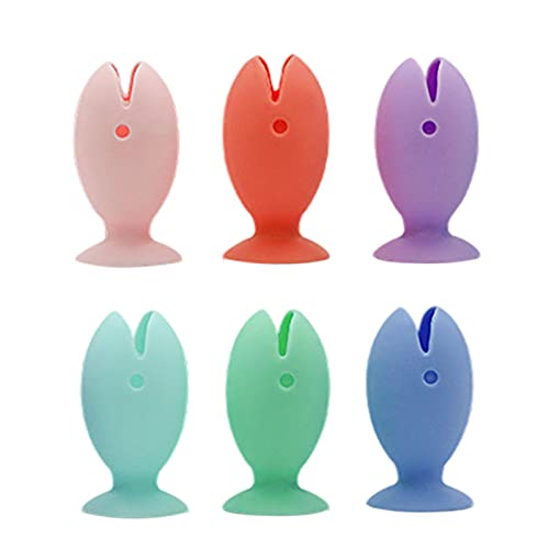 立つおさかな歯ブラシカバー 6 個 歯ブラシキャップ 魚 吸盤式 歯ブラシ スタンド 歯ブラシ立て スタンド 自立 歯ブラシスタンド 衛生的な歯ブラシホルダー 耐久性のあるシリコン製 シリコン歯ブラシ保護カバー 穴あけ不要 強力吸引