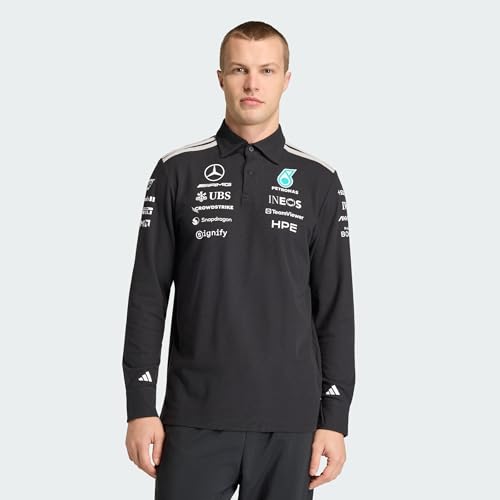 Polo homme Adidas Mercedes AMG F1 confort thermique manches longues