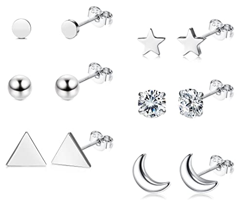 JeweBella 6 Paia Orecchini Donna Piccoli in