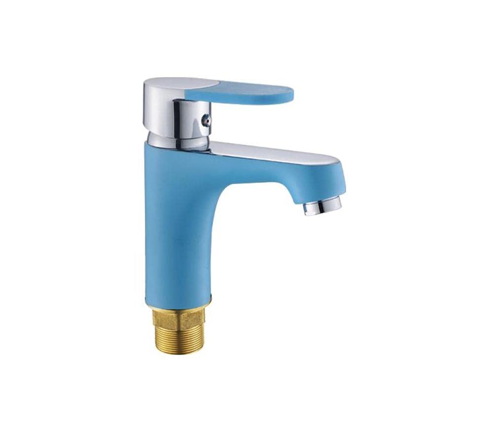 Grifo de lavabo azul monomando de acero inoxidable para cuarto de baño 3