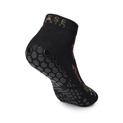 Image of Base 33 Low Rise Grip Socks - Pilates Socks with Non-Slip Grips, Arch Band Support, Wear for Yoga, Barre, Martial Arts