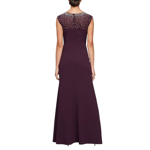 Alex Evenings Women's Long Cascade Ruffle Sleeveless Leg Slit, Mother of The Bride Dress, Elegant Party Gown2