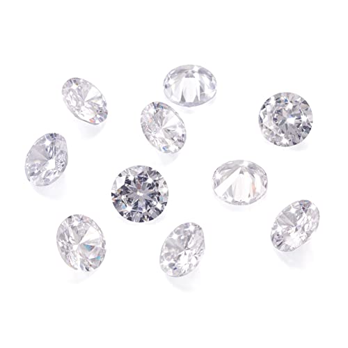 Craftdady – Lot de 10 cabochons à facettes en oxyde de zirconium transparent de qualité A de 10 mm avec dos pointu, pour la fabrication de bijoux, boucles d'oreilles, bagues, loisirs créatifs