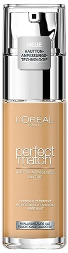 L'Oréal Paris, True Match Foundation, nahtlos verblendbar, mit Hyaluronsäure, vegane Formel, flüssige Textur, mittlere Deckkraft, natürliches Finish, für alle Hauttypen, 5.D/W Warm Medium, 30 ml