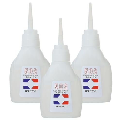 3pcs 20G 502 Adhesivo instantáneo súper pegamento, unión impermeable de secado rápido para reparación de metal, vidrio, plástico, cuero y madera