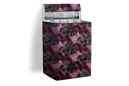 Image of Stylista Top Load Fully Automatic Washing Machine Cover Compatible for IFB 8 kg, 8.5 kg, 9 kg & 9.5 kg, Chekered Pattern Maroon