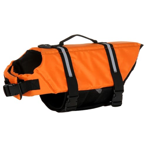 Sarini Dog Life Vest, Orange, XS, Reflective Striped Dog Life Jacket for Safety in Water, Adjustable, Quick-Release Buckles - Image 3