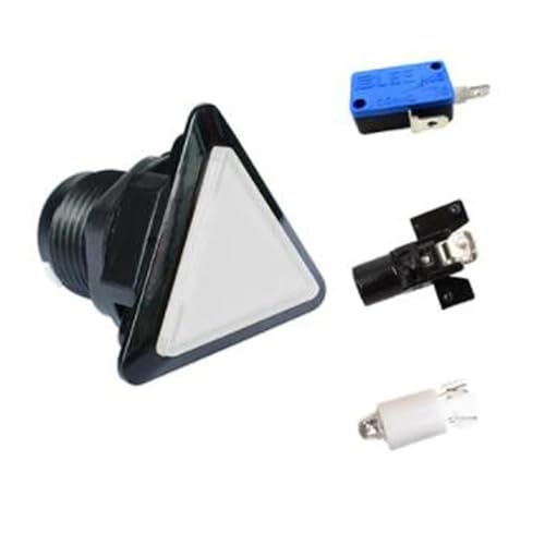 Bouton vidéo triangulaire blanc interrupteur poussoir LED 5 couleurs pour panneau