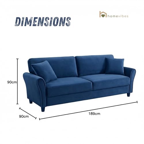 Image of 3 Seater Lceola Premium Fabric Sofa |Stylish And Comfortable Living Room Furniture| Heavy Quality Sofa And Builtin| Throne Of Comfort,Darkblue