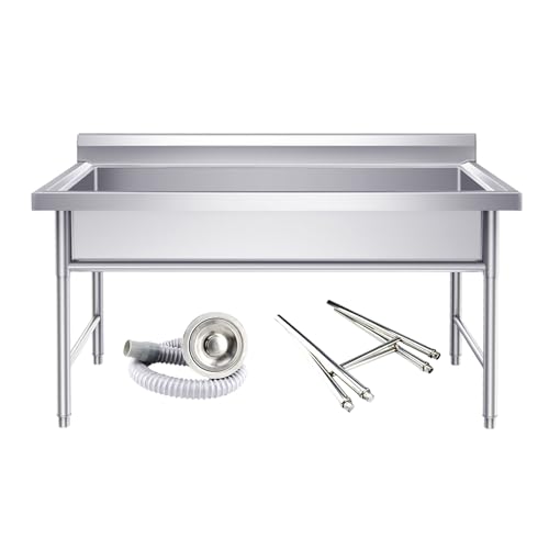ZQFHSX Fregadero Industrial de Acero Inoxidable 304 para cocinas de Exteriores, Ideal para Uso Comercial. Estación de Cocina Independiente talleres, Servicios de Catering y