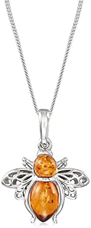 Ross-Simons Bumblebee Pendant Necklace in Sterling Silver