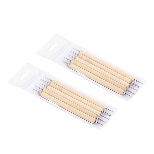 NOLITOY Paquetes pluma que puntea el arte del clavo utensilios para uñas ferramentas herramientas de arte de uñas bolígrafo para decoración de uñas De madera