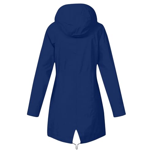 Chaqueta impermeable para mujer con capucha ajustable y bolsillos prácticos 5