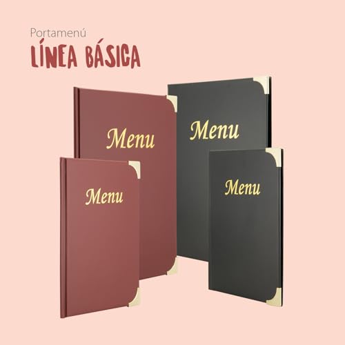 Miniatura 4 de Securit - Portamenús Basic Line - 4 Insertos Fijos Doble Cara 8 Páginas A4 - Café, Bar, Restaurante - Pvc - Color Negro