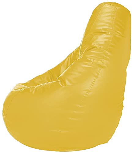 Image of Casa Copenhagen Premium Leather Bean Bag Chair, Filled with Beans | Capacity: Upto 7 Ft Height, 200 KG Weight | 5XL | Sun Flower Yellow