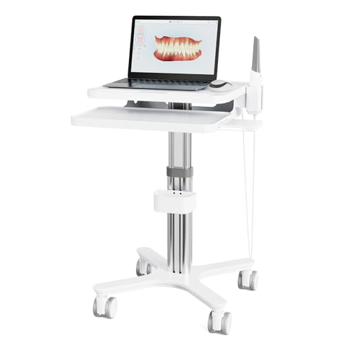 Medical Cart with Laptop Pallet and Oral Scanner Holder, Dental Clinic Cart with Wheels for Hospital Beauty Salon (MTO-3)