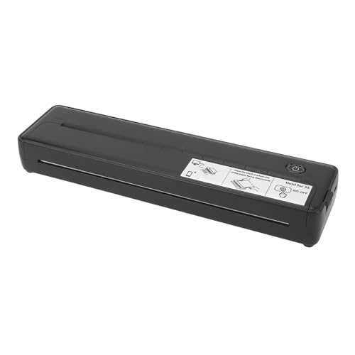 Image of Walfront Portable Wireless Thermal Printer, Bluetooth Inkless Printer, 203 DPI Compact ABS with 1800mAh Battery for Travel Office Home iOS and Laptop Users (Black)