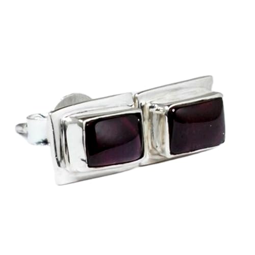 Boucle d'oreille puce grenat rouge naturel pour un bijou discret non allergène