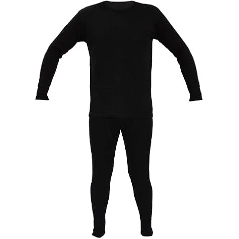 Kids Thermal Winter Warm Underwear Set Long John Bottom and Long Sleeve Top Size:Age 3-5 Years (Unisex Boy Girl Children) Colour:Black Cover