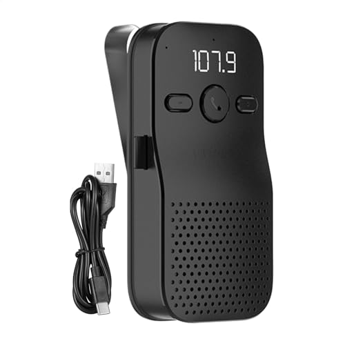 Altavoz manos libres para teléfono celular, altavoz inalámbrico con clip para coche, altavoz portátil multifuncional para llamadas de audio para hombres, mujeres