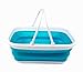 SAMMART 9.2L (2.37Gallon) Collapsible Tub with Handle - Portable Outdoor Picnic Basket/Crater - Foldable Shopping Bag - Space SavingItIIII Storage Container (1, Bright Blue)