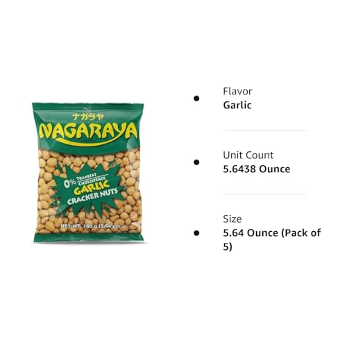 Nagaraya Cracker Nuts Garlic Pack of 5 (160 G Per Pack)