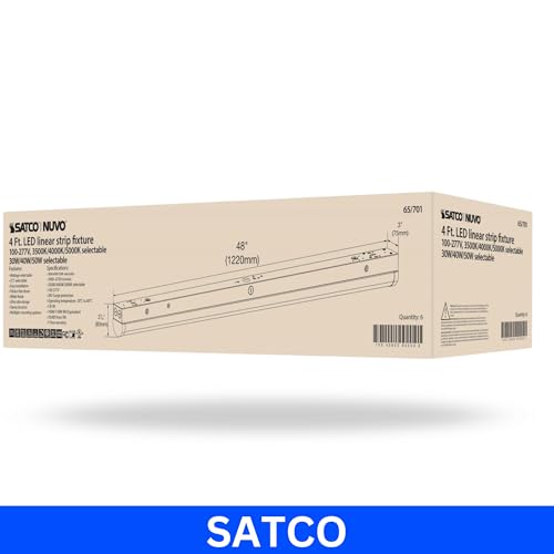 Tira lineal de LED Satco 65-701 4FT, Blanco 2 unidades miniatura 3