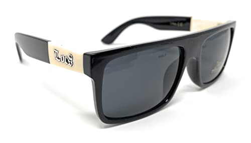 Locs 91156 Black Sunglasses | Authentic Gangster Squared Flat Top Ivory Arms Shades3