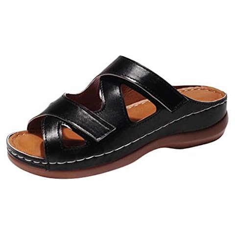 Flip Flops mit Bogen Unterstützung für Frauen, Damen Sommer Flip-Flops Keilabsatz Hausschuhe Orthopädische Sandalen Casual Beach Sandalen Komfortable Anti-Rutsch Atmungsaktive Sandale Slip On Cover