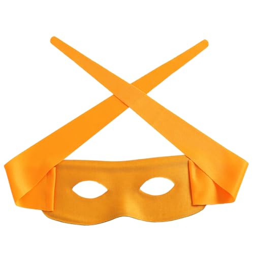 Furutonhe Halloween Costume Eye Mask Masquerade Hero Mask Cosplay Party Dress up Accessories Orange for Turtles