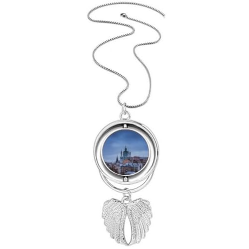 Collier ailes d'ange bleu art déco au raffinement artistique unique