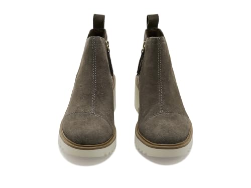 Image of TOMS Women's Maude Wedge Boot, Leather Upper, OrthoLite Insole, Side Zip, Lightweight
