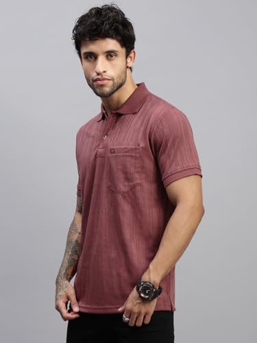 Image of Lux Nitro Men's Polo T-Shirt with Pocket | Cotton Rich Brasso Jacquard | Modern Relaxed Fit | Casual & Smart Wear