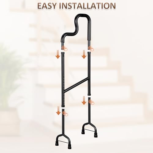 Aukivon Upgraded Stair Climbing Assist Cane, Adjustable Stair Cane for Walk Up and Down Stairs with Less Pain, Durable & Solid Stair Assist Cane, Step Helper Meet Your Different Needs, Easy to Install - Thumbnail 7