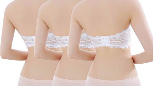 Image of Fabme Women Lace, Padded Tube Bra - Free Size - 3 Hook Back