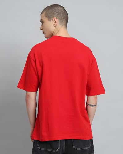 Image of Men's 100% Cotton Round Neck Printed Oversized T-Shirt